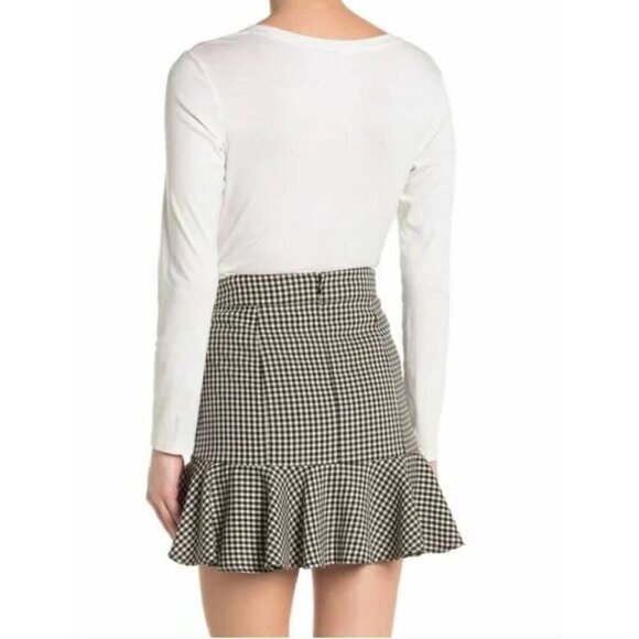 NWT Veronica Beard black and white plaid francesca ruffle mini skirt size 2 - Picture 2 of 9